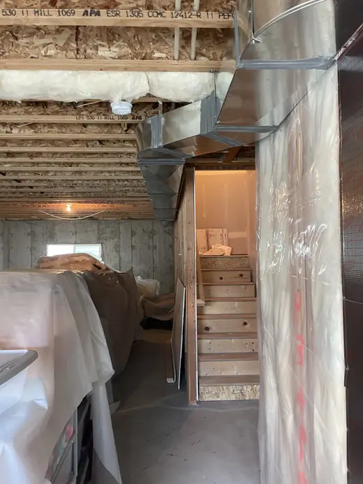 Basement ductwork installation